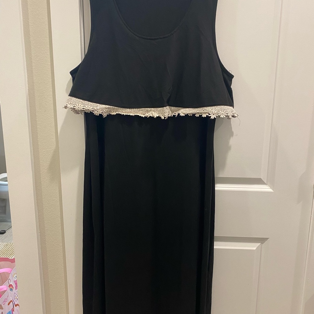 Extra Touch Black Dress.  0451